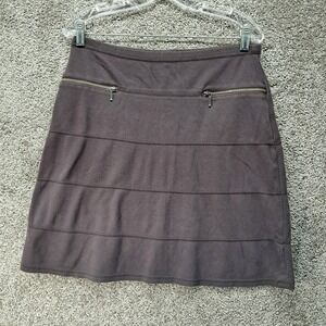 Athleta Brown Womens Tiered Zipper Pocket Mini Skirt MT 773798